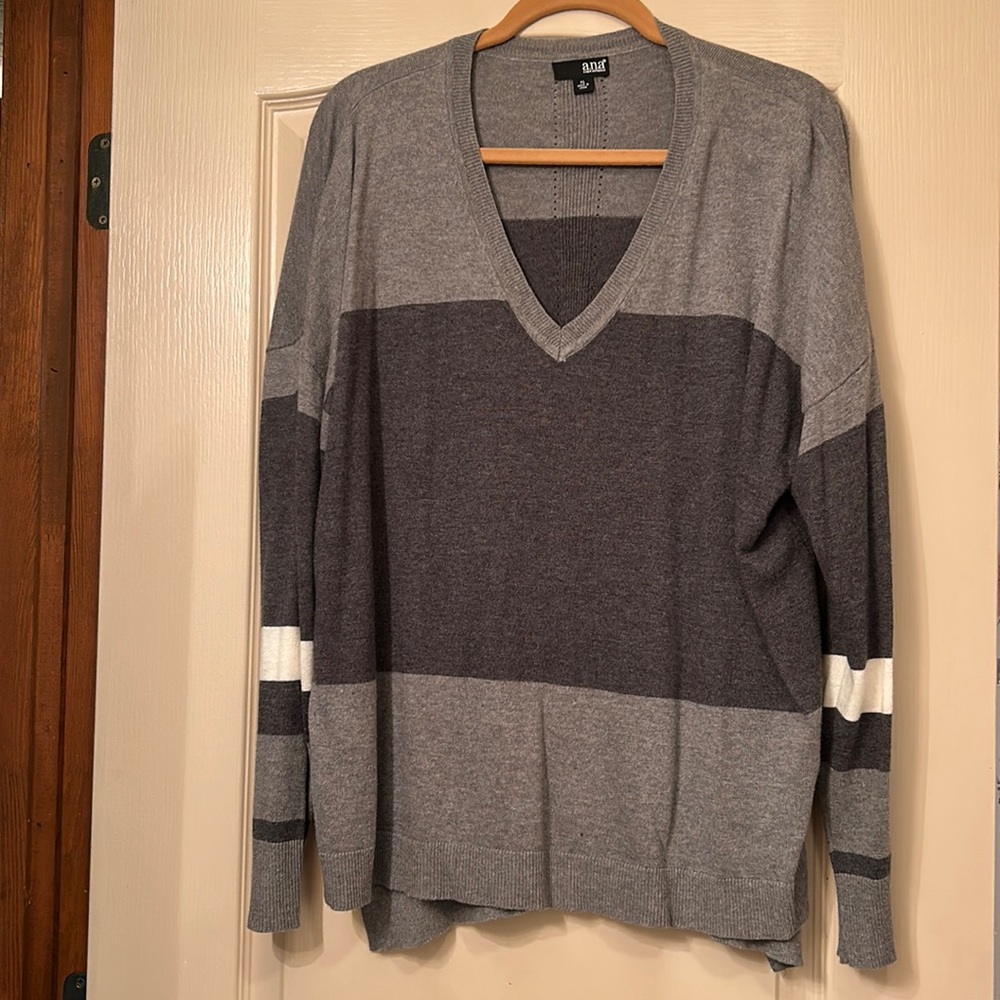 ANA XL grey striped sweater.